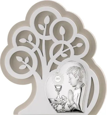 Immagine prodotto di Foto della prima comunione, argento, con incisione, ricordo della prima comunione per un bambino | Dimensioni: 14x15,5 cm | Codice articolo: VL81401/1L