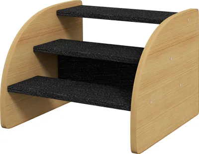 Produktbild von Haustiertreppe Hundetreppe, 3 Stufen, kleiner Hund, 38,5 cm x 38,5 cm x 30 cm, Eiche + Schwarz