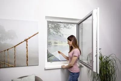 Produktbild von Primaster Fliegengitter Open-Up 130 x 150 cm weiß/weiß kürzbar