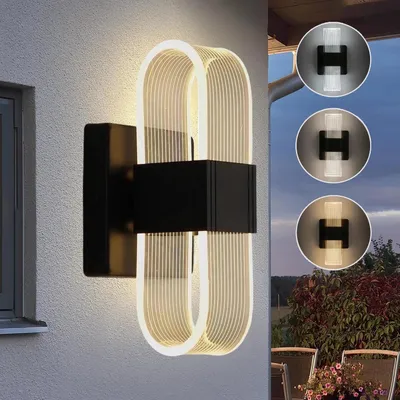Produktbild von LED Wandleuchte, Wandlampe LED Innen, 12W Modern Wandleuchte Dimmbar mit 3 Lichtfarben, Wandbeleuchtung für Wohnzimmer, Schlafzimmer, Wohnzimmer, Flur
