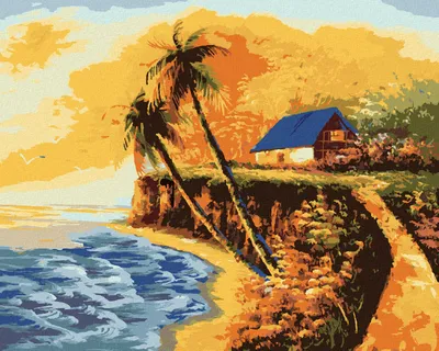 Produktbild von Zuty - Malen nach Zahlen - HAUS AN DER KÜSTE, 40x50 cm, ohne Keilrahmen