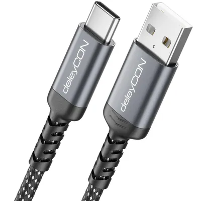Produktbild von deleyCON 1m USB-A auf USB-C Kabel Ladekabel Datenkabel