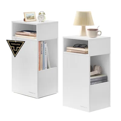 Produktbild von VASAGLE Nachttisch,Nachtschrank Beistelltisch 2er Set mit offene Fächer toolless Montage