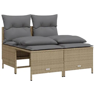 Immagine prodotto di vidaXL Set di divani da giardino 4 pezzi con cuscini Beige poly rattan