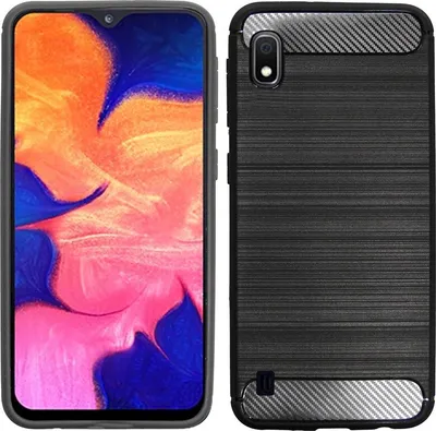 Produktbild von Silikon Hülle Carbon kompatibel mit SAMSUNG GALAXY A10 (A105F) TPU Case Soft Handyhülle Cover Schutzhülle Schwarz