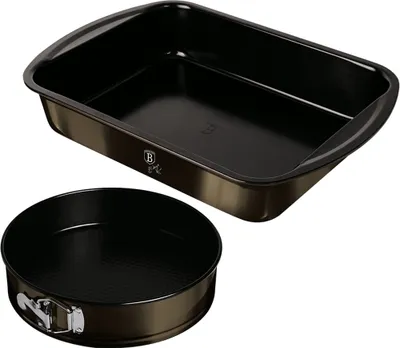 Zdjęcie produktu dla Zestaw form do pieczenia BERLINGERHAUS z tytanową powierzchnią nieprzywierającą 2-częściowy Shiny Black Edition LP-KL-119P