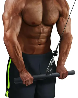 Image de Barre de tirage vertical - Machine de musculation à câble - Barre de tirage - Barre pour biceps avec poignées