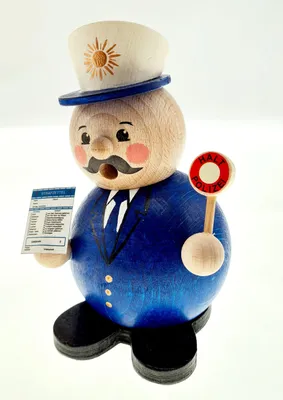 Produktbild von Räuchermann Polizist mit Kelle BxHxT 8,5x12x8,5cm NEU