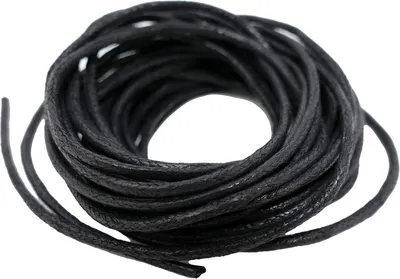 Obrázek produktu pro Voskovaná bavlněná šňůra - 1,5 mm, 10 metrů, černá. Šňůra pro macramé "Shamballa", drátová šňůra pro výrobu náramků, náhrdelníků a dalších šperků