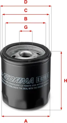 Produktbild von Ölfilter SOFIMA S 6210 R Anschraubfilter für FIAT PUNTO (188) Doblo Cargo (223) Doblo Kombi (119, 223) DUCATO Kasten (290) DUCATO Kasten (280)