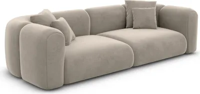 Produktbild von Samtstoff 4-Sitzer Couch Belio Taupe