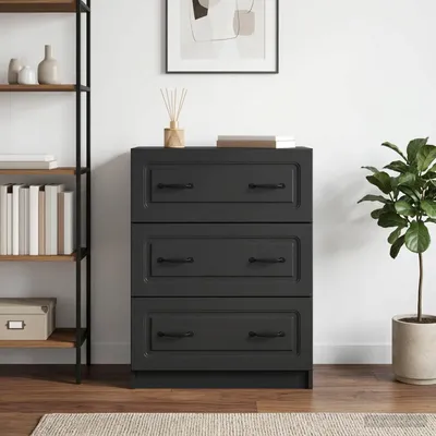 Produktbild von Möbel Schubladenschrank Schwarz 66 x 34,5 x 87 cm Holzwerkstoff - Kommoden &6446