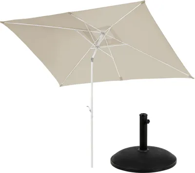 Produktbild von SVITA Sonnenschirm Set mit Schirmständer 3x2m Balkonschirm rechteckig Beige