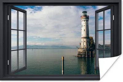 Produktbild von MuchoWow® Poster Aussicht - Wasser - Leuchtturm 180x120 cm - Fotoplakat