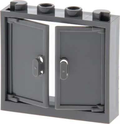 Image de 1x Lego fenêtre cadre 1x4x3 nouveau-gris foncé porte 1x2x3 avec poignée 60614 60594