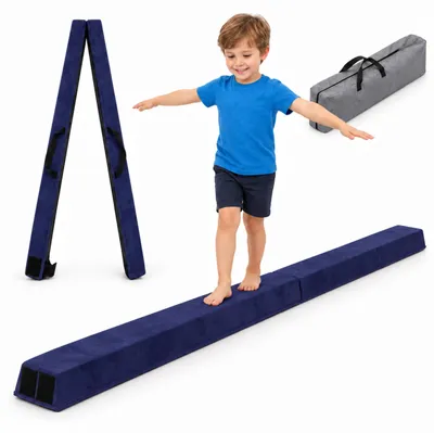 Produktbild von Schwebebalken 240 cm klappbar auf 120 cm Turnbalken inkl. Tragetasche Balancierbalken Blau