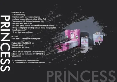 Produktbild von Kinderbett Prinzessinen Bett Kutsche Jugentbett Prinzessin Schloss Betten