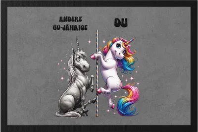 Produktbild von Andere 60-Jährige Du Einhorn Fußmatte Geburtstag Freundin Party Lustig
