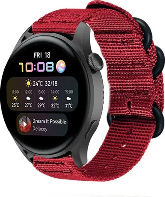 Produktbild von Strap-it Huawei Watch 3 (Pro) Nylon-Schnallenarmband (Rot)