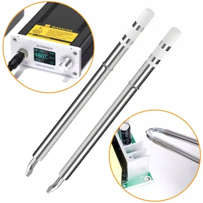 Obrázok produktu pre Rosfix Sada Spájkovacích Hrotov T12 pre Termopinzetu – 2 Kusy, 120 W, Presné, SMD Spájkovanie, Kompatibilné So Spájkovacou Stanicou T12