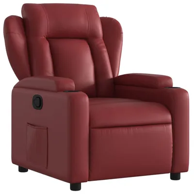 Zdjęcie produktu dla vidaXL Fotel Relax z imitacji skóry w kolorze czerwonego wina