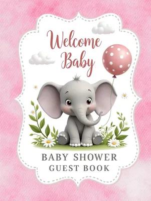 Produktbild von Gästebuch für eine Babyparty zum Thema "Baby Elefant"