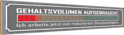 Produktbild von vianmo Holzschild 10x46 cm Gehaltsvolumen auf