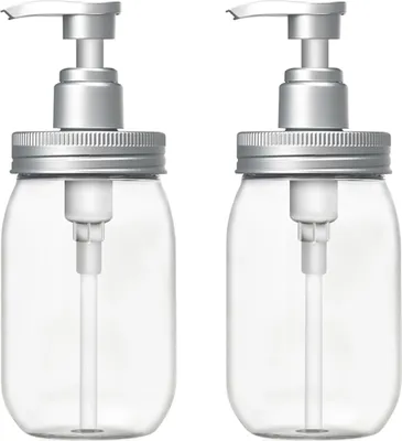 Image de Distributeur de savon - plastique sans BPA - lot de 2 - Rechargeable - Transparent