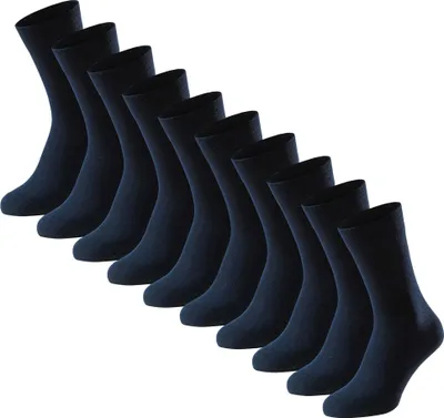 Produktbild von SCHIESSER Herren Socken, 10er Pack - "Bluebird", Baumwoll-Mix, uni/gemustert Blau 43-46