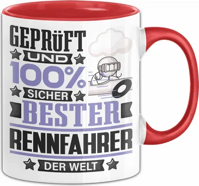 Produktbild von Rennfahrer Geschenk Lustiger Spruch für Rennfahrer Geschenkidee Bester Rennfahrer Der Welt (Rot)
