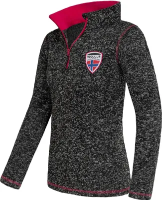 Produktbild von Nebulus Fleecepullover KYLE Damen, warmer Fleecepullover, Pulli aus Fleece mit Half Zip Reißverschluss, P5226 - Damen, schwarz-pink, S/36