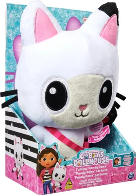 Produktbild von Gabby's Dollhouse Dreamworks - 33cm große Plüsch-Katze Talking Pandy Paws (deutsch: Panda Pfötchen) mit Licht- und Geräuscheffekten, Spielzeug-Katze, 3 Jahr(e), Interaktiv, LR44