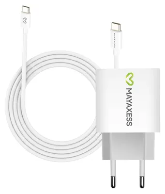Immagine prodotto di Mayaxess, alimentatore da 20 W per Galaxy S22 Ultra + cavo USB-C da 1 m, bianco