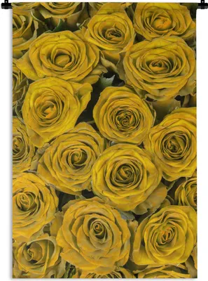 Produktbild von MuchoWow® Wandteppich Wandbehang Rosen - Blumenstrauß - Gelb 60x90 cm Tapisserie Dekoration Wandtuch - Foto-Teppich - Abwaschbar