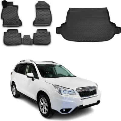 Immagine prodotto di Set di tappetini e fodere per il bagagliaio per Subaru Forester 2013-2019 TPE nero