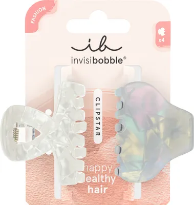 Zdjęcie produktu dla invisibobble Pearly Frost, Spinka do włosów, Wielobarwny, Biały, Wzór, Dorośli, 2 szt.