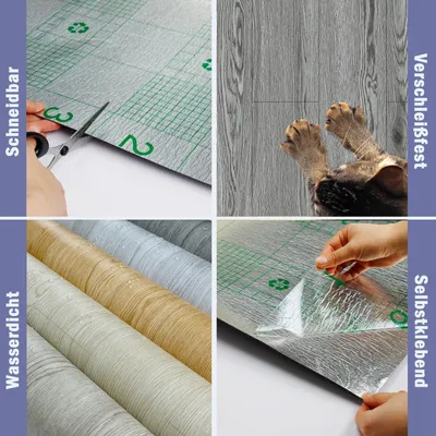 Obrázok produktu pre Samolepiaci PVC podlahový obklad, 3 m², drevený vzhľad, vinyl, sivá farba, rozmer 60 x 500 cm