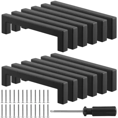 12er-Set schwarze Schrankgriffe 128 mm Edelstahl