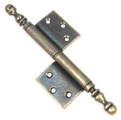 Produktbild von IHC 1 Stück Flache Zierscharnier Antik Messingoptik – Möbelscharnier Vintage für Truhe, Schrank, Türen, Möbelrestaurierung rechts