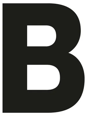 Obrázek produktu pro Merriway BH04035, samolepicí vinylové písmeno "B", černá barva, 75 mm, bílá barva, 4 kusy
