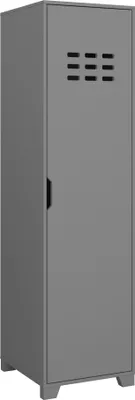 Produktbild von Kleiderschrank mit 1 Tür aus grauem MDF