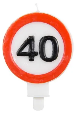 Produktbild von 40. Geburtstag Verkehrsschild Kerze