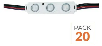 Image de Pack de  20 - Module LED 1.44W RGB SMD 2835 12V IP65 pour Enseigne Commerciale