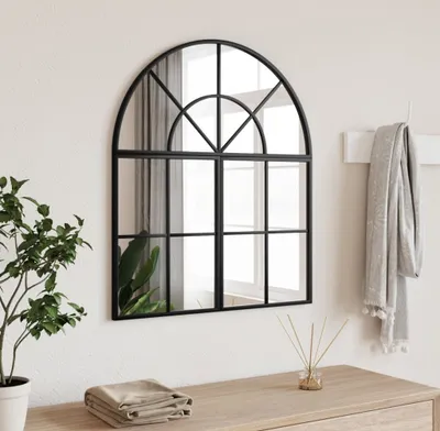 Produktbild von PUEAZU Wandspiegel Schwarz 60x70 cm Gewölbt Eisen - Wandspiegel &10102