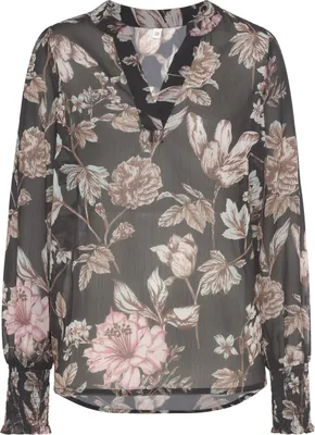 Produktbild von LASCANA Chiffonbluse schwarz bedruckt Größe 40
