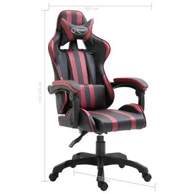 Image de vidaXL Chaise de jeu vin rouge similicuir