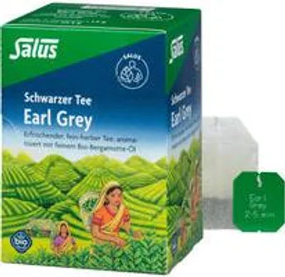 Immagine prodotto di Salus Earl Grey, tè nero, miscela di tè nero aromatizzata con olio di bergamotto e limone 15 pz