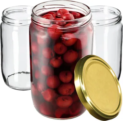 Obrázek produktu pro KADAX zavařovací sklenice s víčkem "Niva", zavařovací sklenice, zavařovací sklenice, 720 ml, zlatá, 48 kusů
