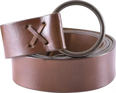 Produktbild von Mittelalter-Ledergürtel m. Messingring 190 cm, div. Farben : braun Farbe: braun