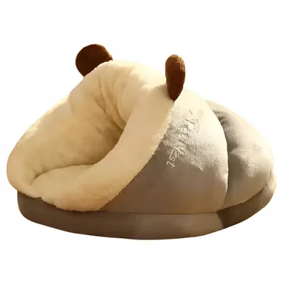 Produktbild von Kuschelige Hundehöhle – Weiches Hundebett für Geborgenheit | Waschbare Höhle für Hunde & Katzen | Indoor Hundekörbchen mit rutschfestem Boden, Größe S